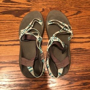 Blue women’s chacos, size 11